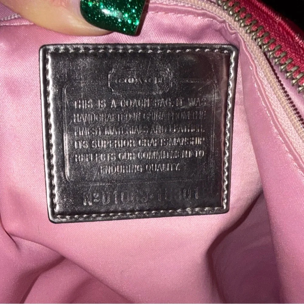 Coach Poppy Storypatch Glam Tote Hot Pink Jacquard Metallic Trim 2010